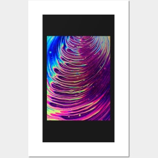 Trippy Neon Waves Posters and Art